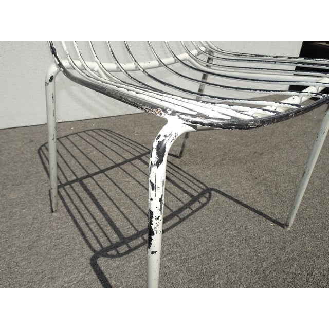 Pair of Vintage Mid Century White Iron Side Chairs For Sale - Image 12 of 12