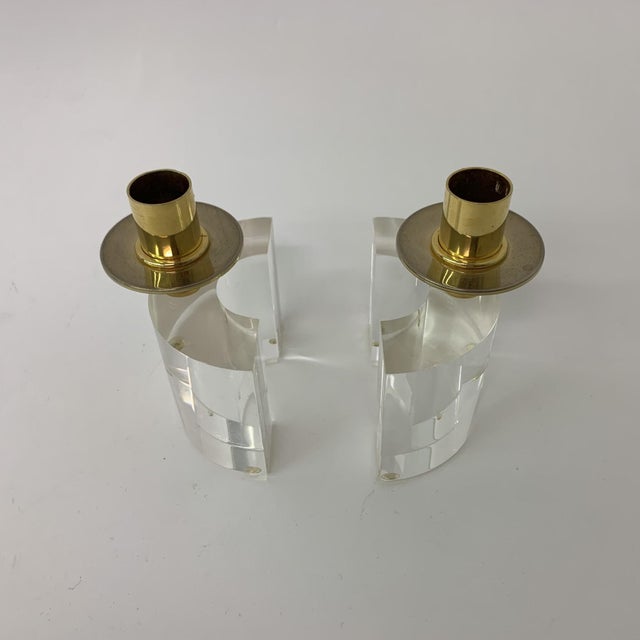 Acrylic Glass Candleholders, 1970s, Set of 2 For Sale - Image 12 of 18