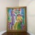 Wood 1970s Vintage Colorful Figurative Painting on Canvas Signed Holy ~ Framed For Sale - Image 7 of 8