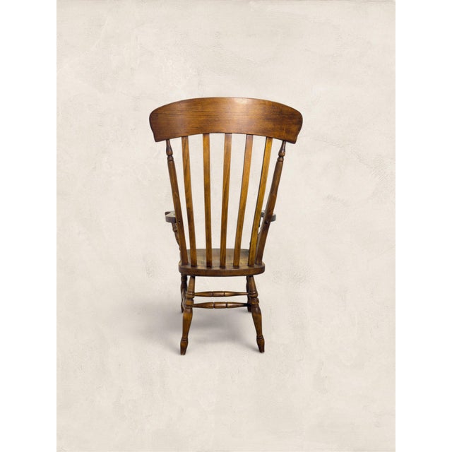 1920s Antique English Windsor Style Country Armchair For Sale - Image 5 of 11