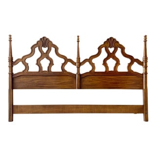 Vintage Traditional Wooden King Size Headboard by Drexel Heritage For Sale