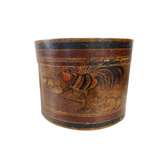Brick Red Antique Chinese Lacquer Bentwood Hat Box For Sale - Image 8 of 8