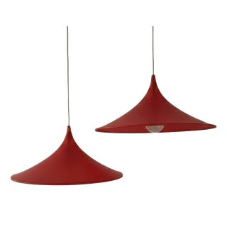 Red Conical Pendant Lamps from Art Plex, Italy, 2010, Set of 2 For Sale