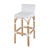 Coastal Serienna 30 in. Seat Height Rectangular Rattan Low Back Bar Stool, Smooth White For Sale - Image 3 of 11