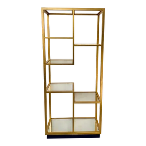 Villa and Home Modern Gold Leaf Finished Haynes Etagere