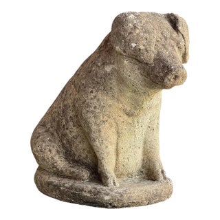 English Garden Stone Statuary Pig For Sale