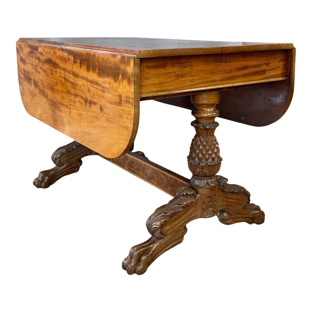 Thomas Astens American Classical Mahogany Drop Leaf Dining Table Early 1820s Chairish