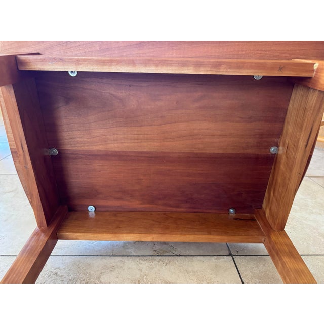 Mid-Century Modern Pair of Cherry Wood Side Tables For Sale - Image 3 of 12
