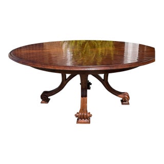 Therien Workshops for Dessin Fournir Volute Walnut Dining Table With 1 Leaf For Sale