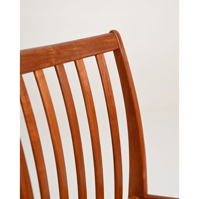 Brown Scandinavian Teak Chairs with Padded Seats, 1960s, Set of 4 For Sale - Image 8 of 12