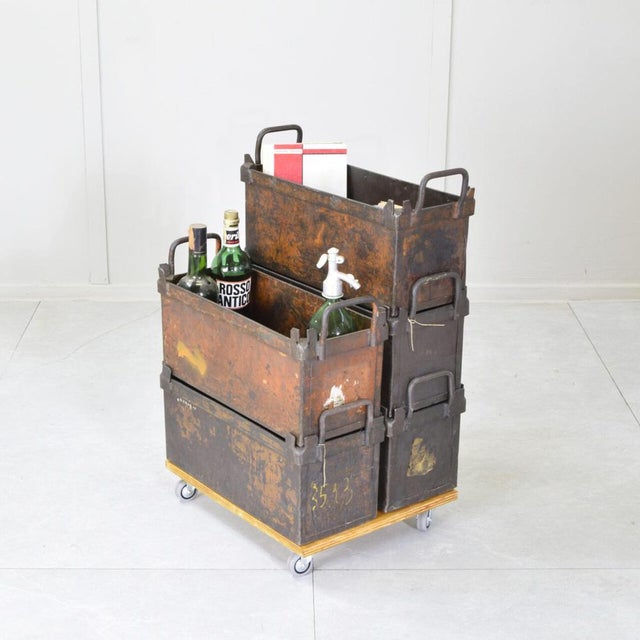 A fiat storage container, this iron artifact represents an authentic fragment of italian manufacturing history, a loading...