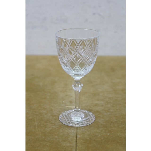 Transparent Antique Cut Crystal Stemware Wine Water Goblets Champagne Flutes Cordials - 71 pcs For Sale - Image 8 of 18