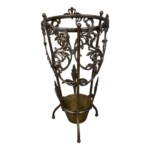 Antique Umbrella Stand in Brass, 1900s For Sale