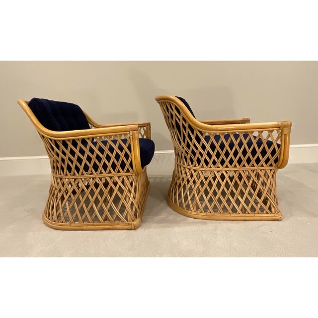 Vintage Rattan Club Chairs For Sale - Image 4 of 10