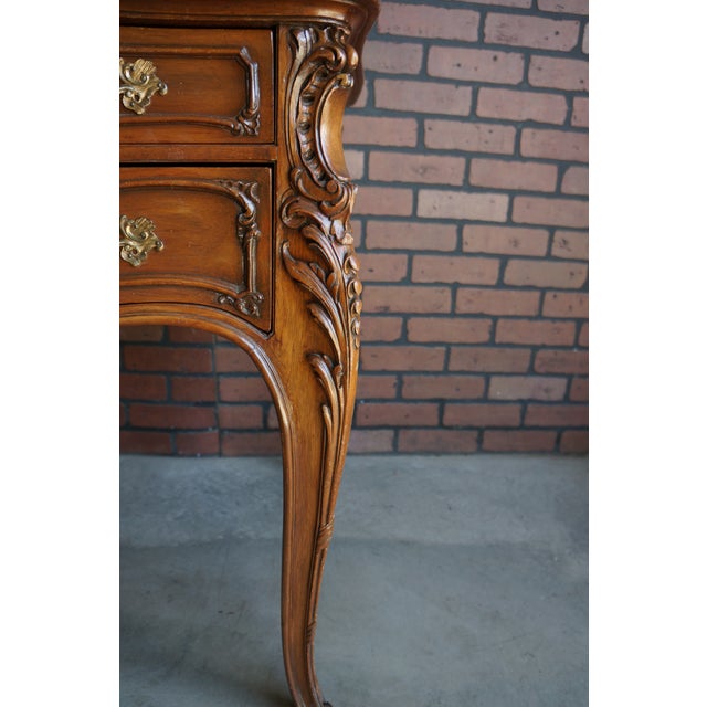 Mid 20th Century Vintage Walnut French Style Writing Desk For Sale - Image 5 of 9