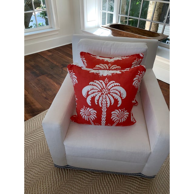 Thibaut Summerhouse Collection Coral Palm Pillows- Set of 2 For Sale In New York - Image 6 of 6