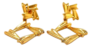 Tiffany & Co. Fancy Open Square 18k Yellow Gold Dangle Earrings, 2 Pieces