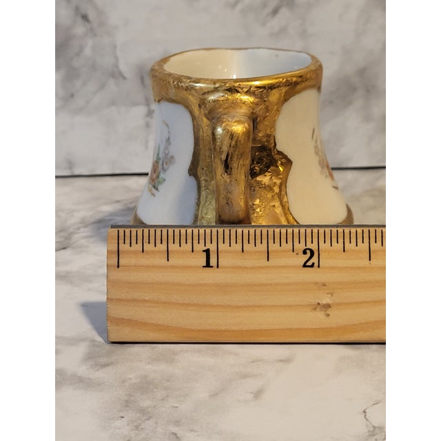 Antique Hand-Painted Demitasse Porcelain Creamer For Sale - Image 11 of 12