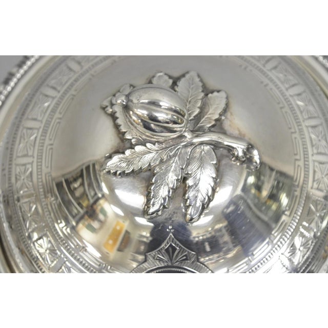 Antique French Regency Baroque Floral Repousse Silver Plated Soup Tureen with Monogram believed to read "HCK from MSR"....