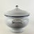 This stunning French soup tureen is lidded and finished in a beautiful white enamel with royal blue trim. Serve your stews...