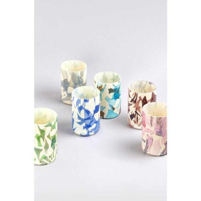 Stories of Italy Nougat Tumblers - Borealis, Set of 6 For Sale - Image 9 of 10