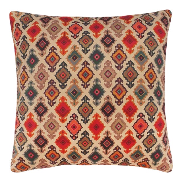 Shabby Chic Printed Italian Velvet Handmade Pillow For Sale