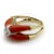 Salmon 1960s 14k Gold Coral and Diamond Modernist Ring Size 7.75 For Sale - Image 8 of 10