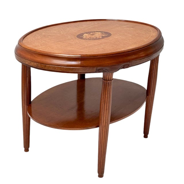 French Art Deco Walnut Center Table, 1930s For Sale - Image 6 of 11