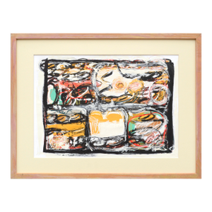Neo-Expressionist Linear Geometric Abstract #2 - In the Style of Basquiat by Peter Costello