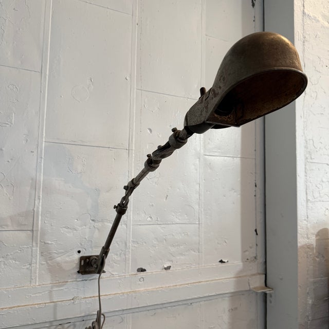 Industrial Mid 20th Century Industrial Articulating Task Work Lamp For Sale - Image 3 of 9