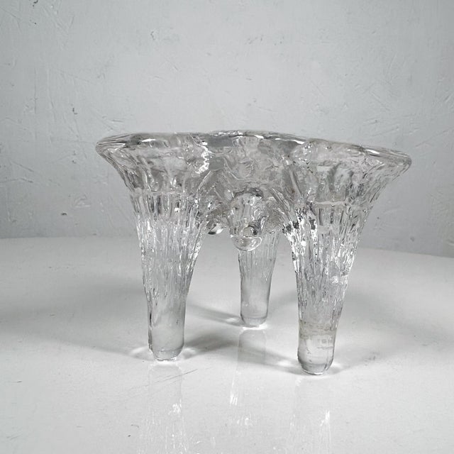 Kosta Boda 1970s Istapo Candle Holder Art Glass Göran Wärff Kosta Boda Sweden For Sale - Image 4 of 8