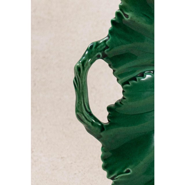 Late 19th Century Copeland Green Majolica Overlapping Large Leaf Server C. 1860-1875 For Sale - Image 5 of 10