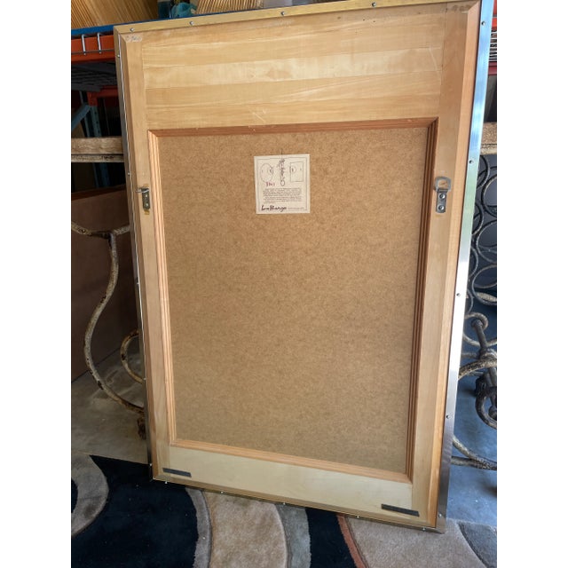 Vintage La Barge Hand Painted Gold Leaf Rectangular Decorative Mirror For Sale - Image 12 of 12