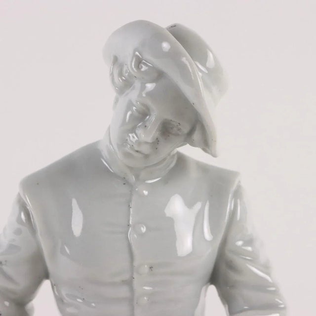 Sculpture Young Boy with Case in White Porcelain, 1800s For Sale - Image 3 of 10