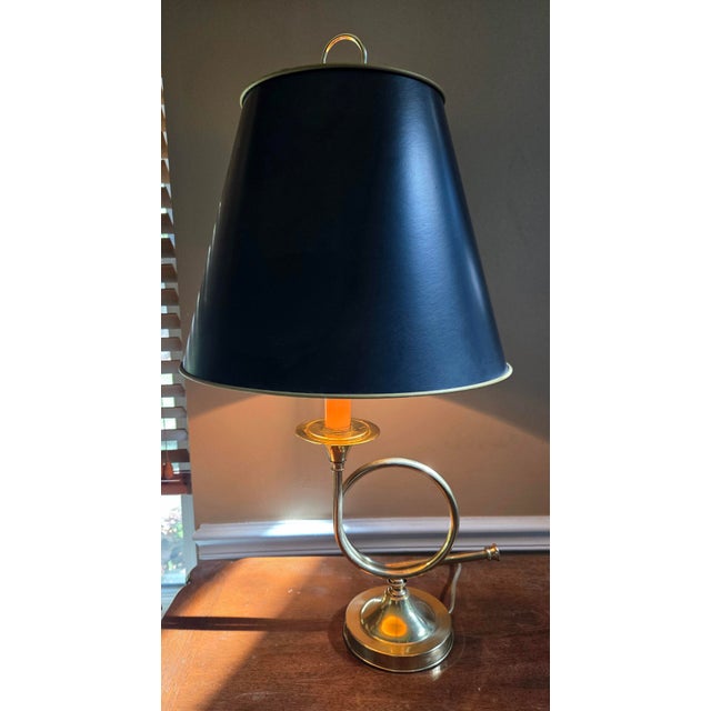 Brass Vintage Brass Horn-Shaped Lamp Table Lamp For Sale - Image 8 of 13