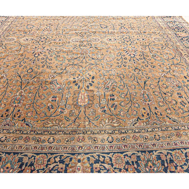 Vintage Persian Tabriz Handmade Wool Rug For Sale In New York - Image 6 of 8