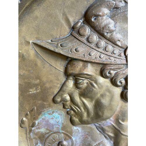 Antique Bronze Greek Soldier Wall Plaque For Sale - Image 4 of 5