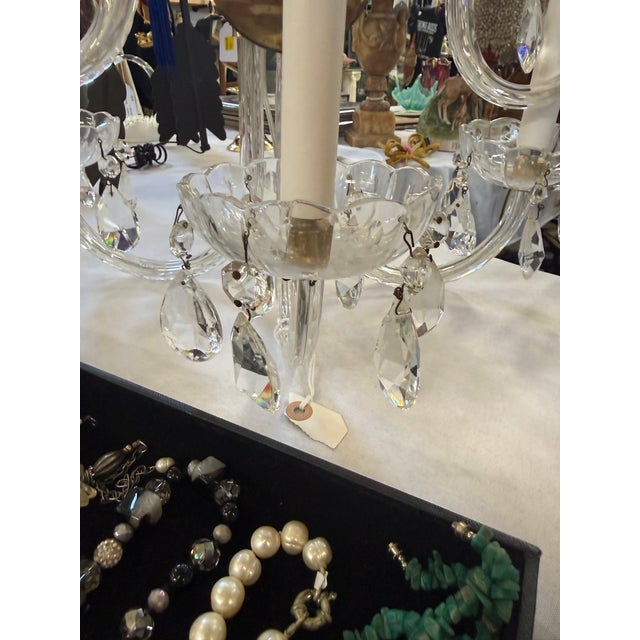 Hollywood Regency Crystal Wall Sconce 18x13 1930s For Sale - Image 4 of 12