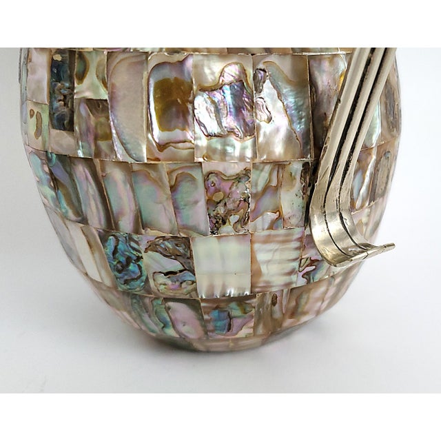 Silver Silver Water Pitcher Abalone Shell For Sale - Image 8 of 10