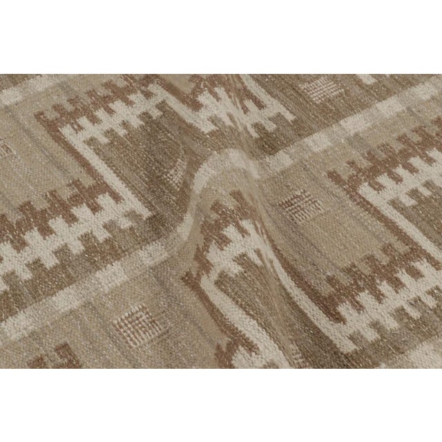 Rug & Kilim's Scandinavian Style Custom Flatweave Rug With Beige Geometry For Sale - Image 9 of 10