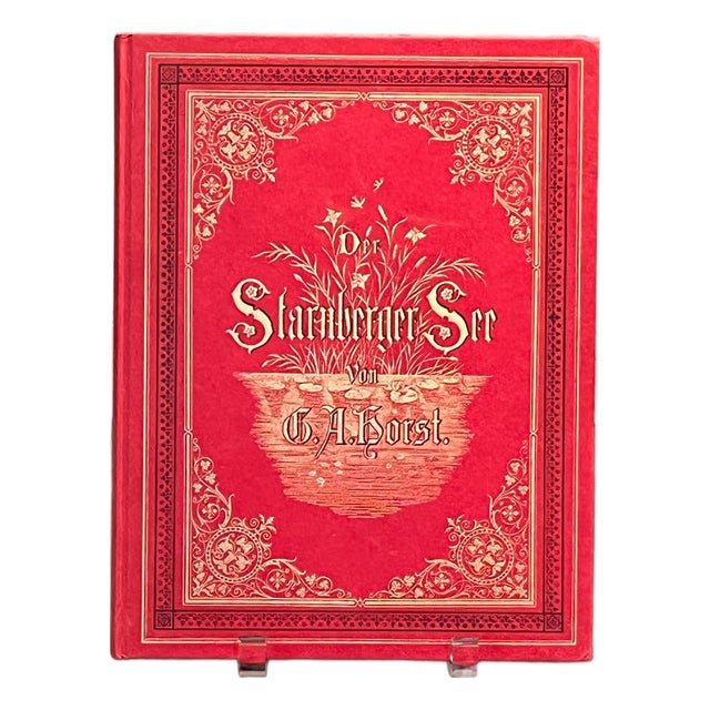 1876 Der Starnberger See G.A. Horst Lake Starnberg Bavaria German Woodcuts Map For Sale