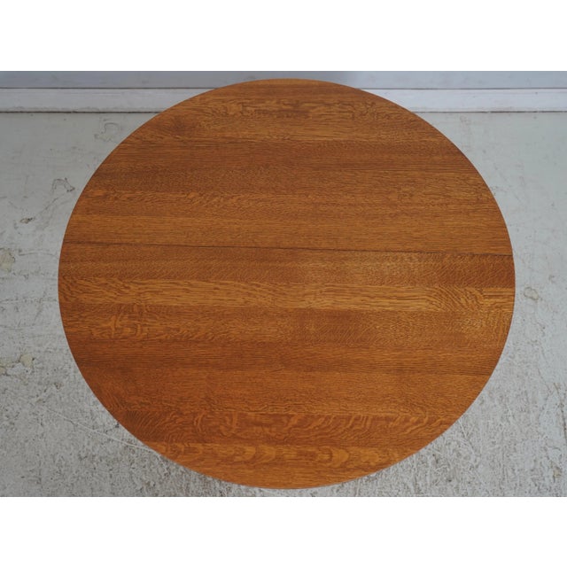 Stickley Stickley Round Mission Oak Dining Room Table For Sale - Image 4 of 18
