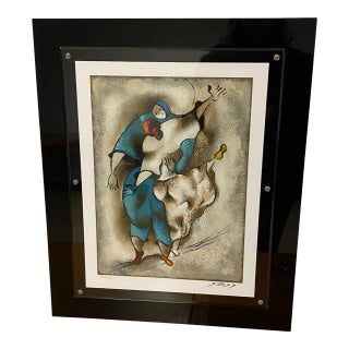 David Schluss Signed "Tango Rehearsal" Limited Edition Serigraph #213/350 For Sale