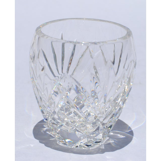 Victorian 1960s Waterford Crystal Votive Candle Holder Intricate Brilliant Cut-Glass Star Base For Sale - Image 3 of 12