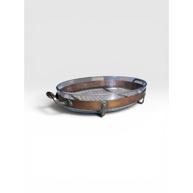 Mid-Century Modern 1960s Swedish Nilsjohan Copper & Pyrex Serving Tray For Sale - Image 3 of 12