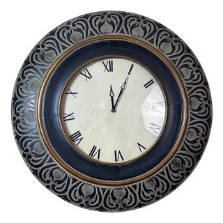 Large Vintage Wooden Clock, 2000s For Sale