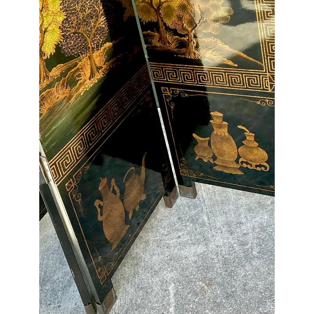 Wood Vintage Asian 8 Panel Coromandel Screen For Sale - Image 7 of 12