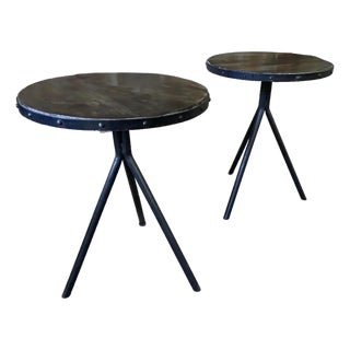 1960s Francois Carre Style Pair of Vintage Side Tables For Sale