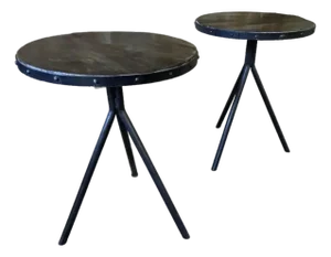 1960s Francois Carre Style Pair of Vintage Side Tables