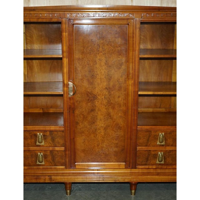 Brown French Art Nouveau Burr Walnut Bookcase by Leon Jallot For Sale - Image 8 of 18